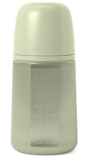 Suavinex Dojčenská fľaša 240 ml M COLOUR ESSENCE - zelená